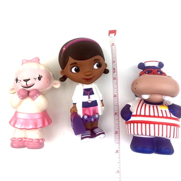 Doc McStuffin Figures 5" Toys 3pc Lot Set Lambie the Lamb Hallie Hippo Cartoons - Picture 6 of 8